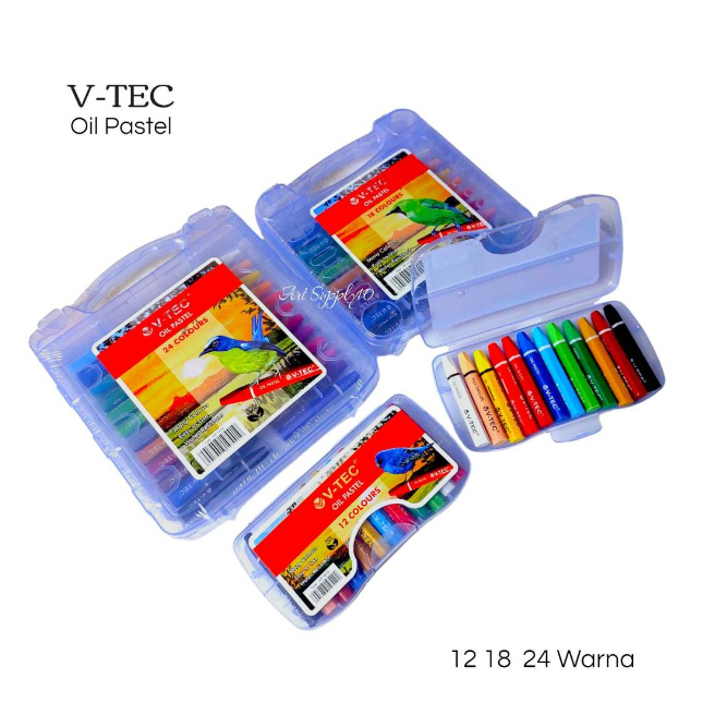 

V Tec Crayon Oil Pastel 12/ 18/ 24/ 36/ 48 Warna