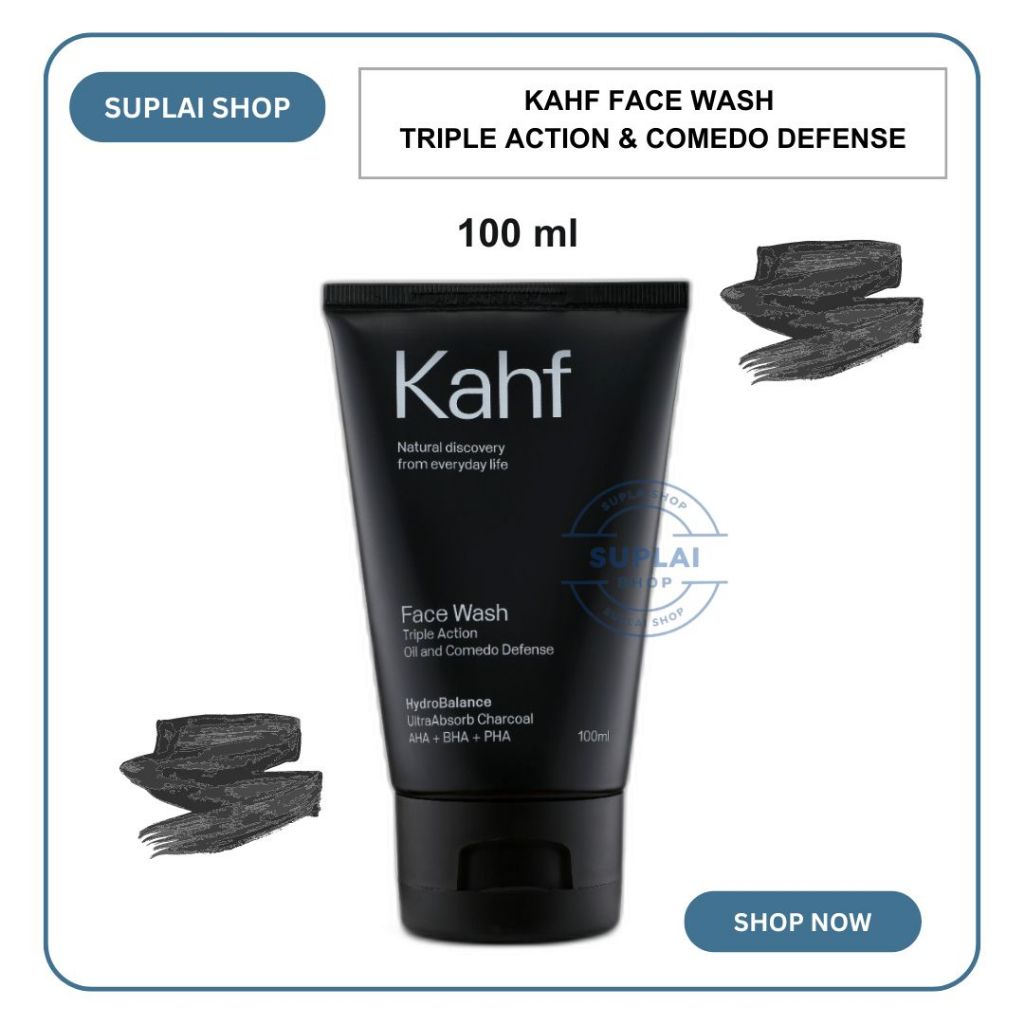 Sabun Wajah Komedo Kahf Face Wash Triple Acton Oil & Comedo Defense