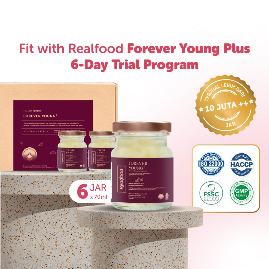 

Fit With Realfood Trial Forever Young Plus Minuman Kesehatan Sarang Burung Walet Kolagen Suplemen Kecantikan