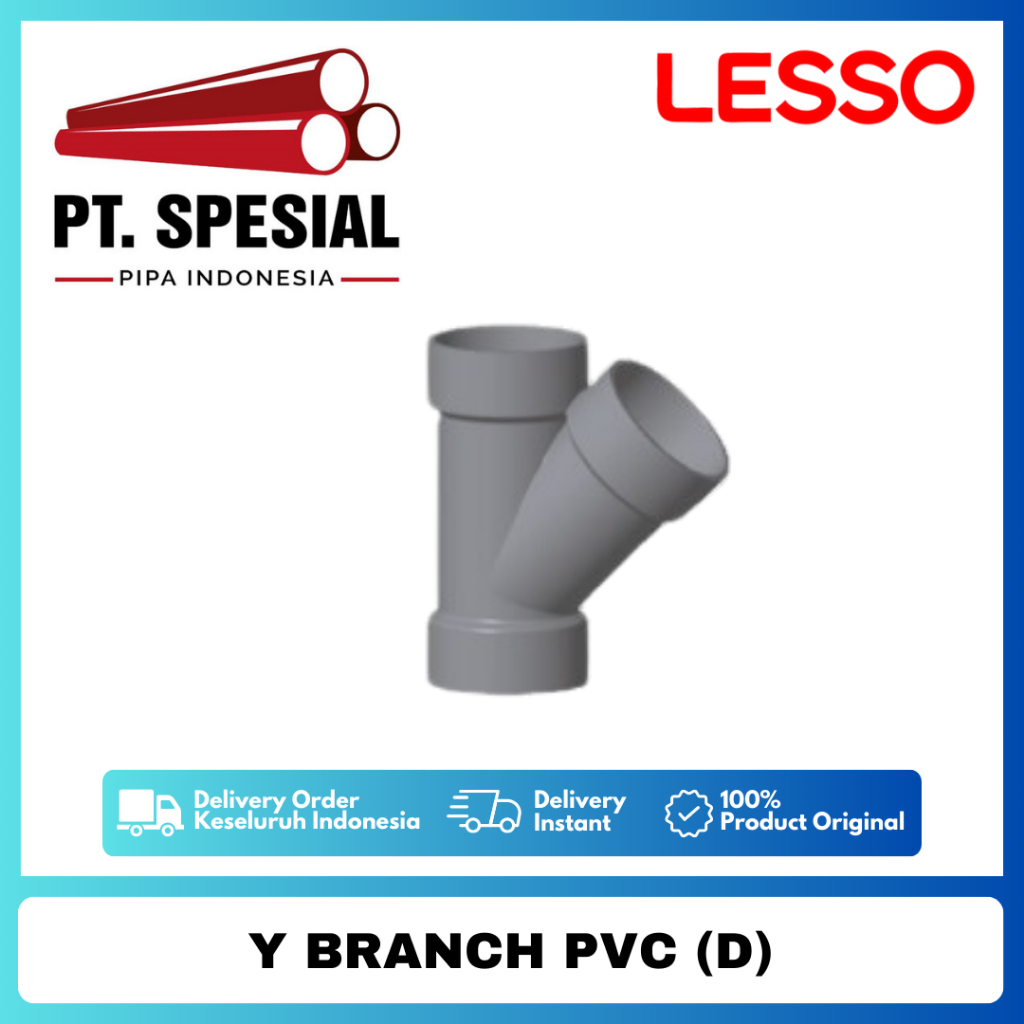 Tee Y PVC D Lesso 2 Inch / Vlok Tee Y PVC / Y-Branch PVC / Y Branch D - 05