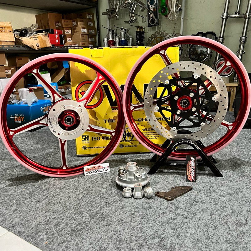 Velg pelek VND PNP crf velg veleg enkei vnd pnp honda crf tinggal pasang full set bosing cnc breket 