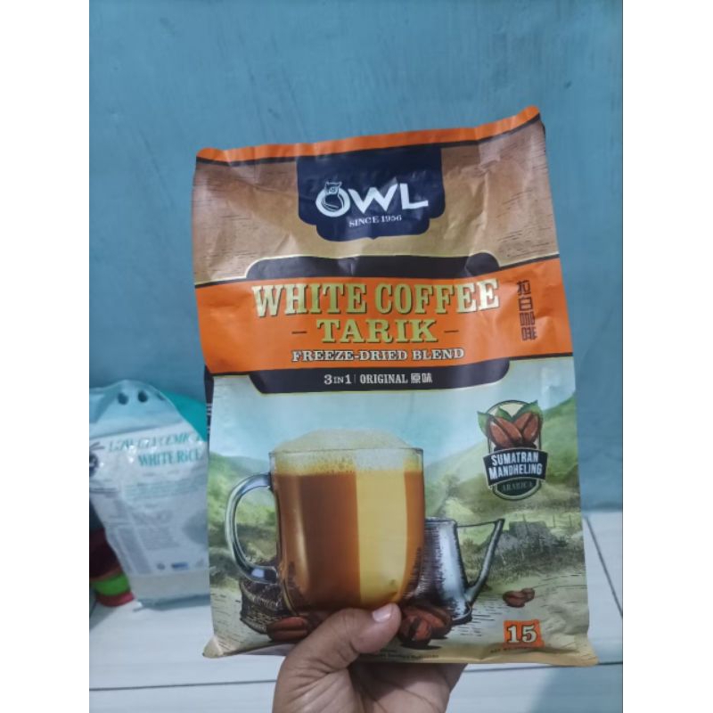 

OWL WHITE COFFEE TARIK 3 IN 1 ORIGINAL SUMATRAN MANDHELING ARABICA - kkp702