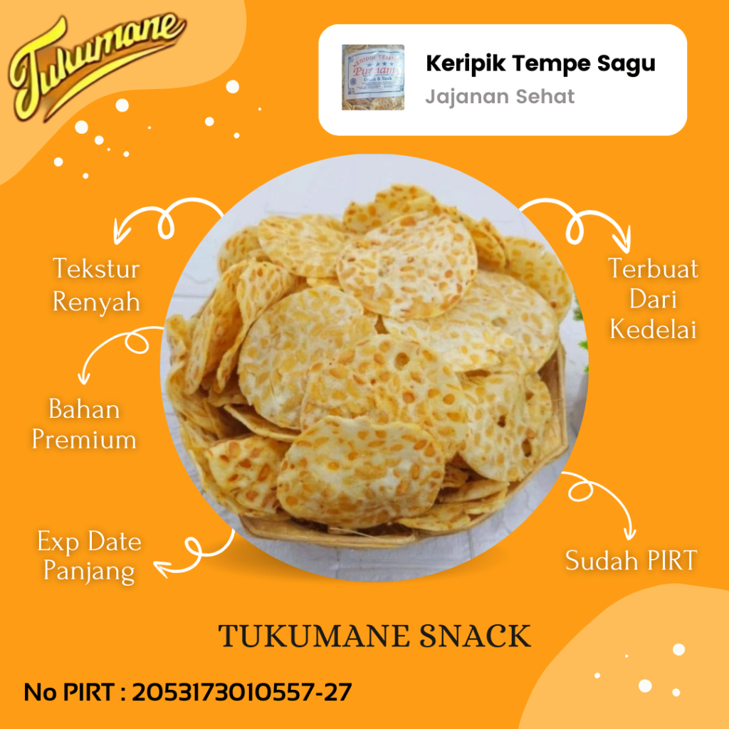 

Keripik Kripik Tempe Sagu Crispy Bal 1.5 Kg Spesial