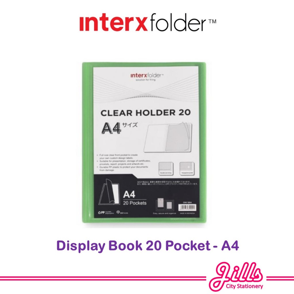 

Interxfolder Display Book / Clear Holder A4 20 Pocket (Insert Cover Label)