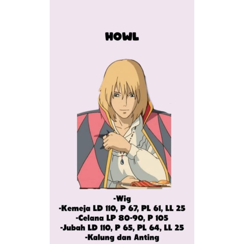 Costume Cosplay Howl howl's moving castle gibli