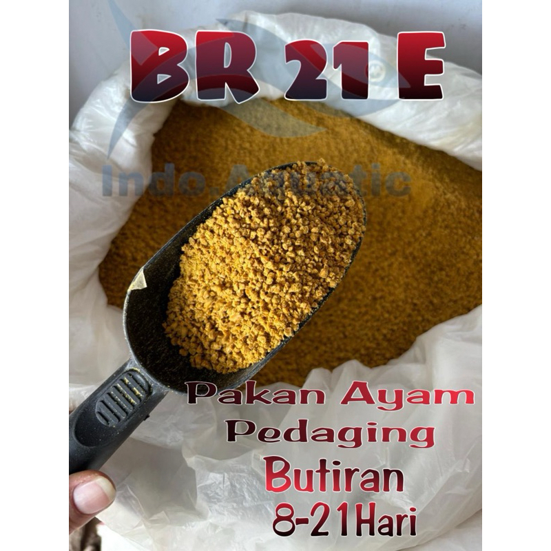 pakan ayam butiran br 21 e pur ayam por ayam pedaging voer kuning pakan ayam umur 8-21hari