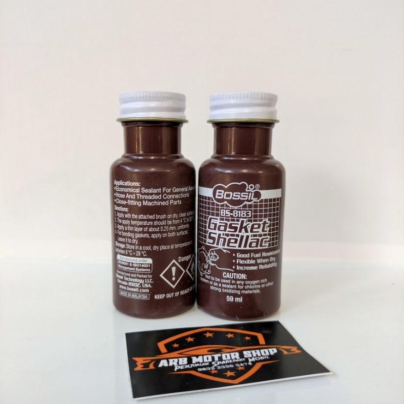 lem gasket cair Shellac Versachem Bossil 59ml, lem perkakas bengkel