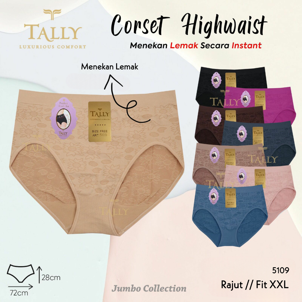 TALLY | Celana Dalam Wanita Dewasa CD Korset JUMBO Cewek Rajut Polos CD Ketat Murah Slimming CD Dewa