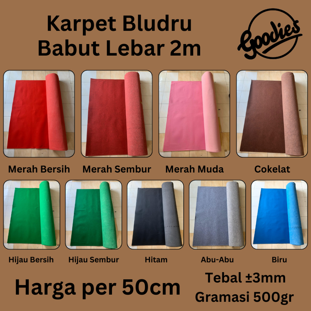 Karpet Bludru Meteran untuk Babut Karpet Masjid Mushola Panggung / Alas Karpet Tikar Beludru Babut u