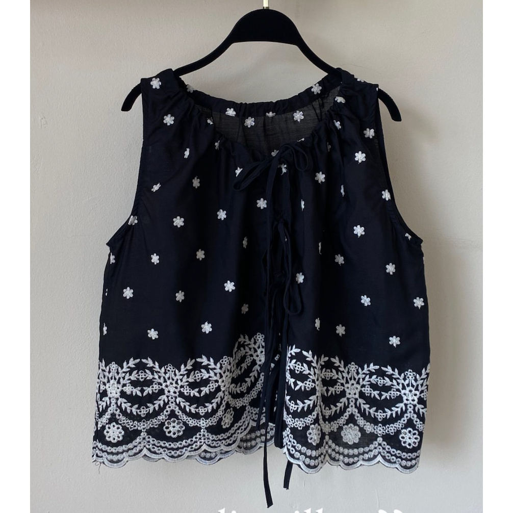 VIENNA TANK TOP BIRU DONGKER BUNGA KUTUNG READY STOK PREMIUM QUALITY LAUD BAJU WANITA JALAN-JALAN CA