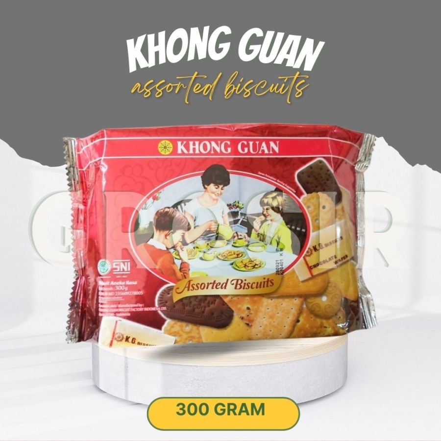 

Cemilan / Biskuit Khong Guan Merah Aneka Rasa Assorted Biscuits 300Gr