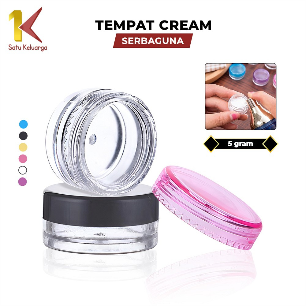 Satu Keluarga Tempat Cream Mini 5gr K178 Wadah Tempat Kosmetik Pot Jar Cream Bulat Serbaguna