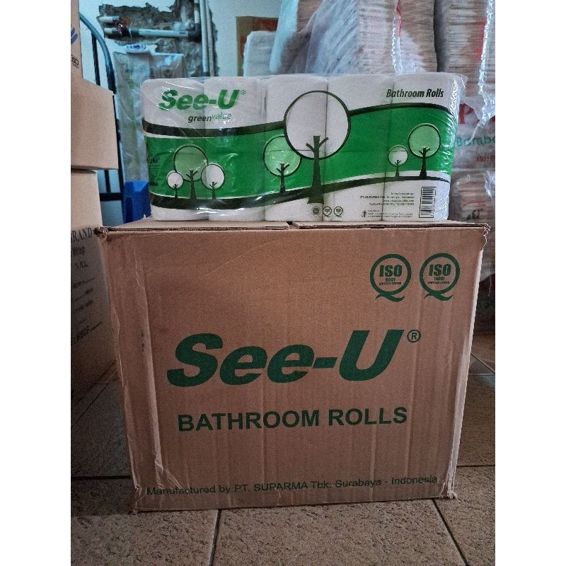 Tissue See-U Gulung/Tissue Roll See-U Green Value 1Dus isi 100roll/Tissue Roll Toilet