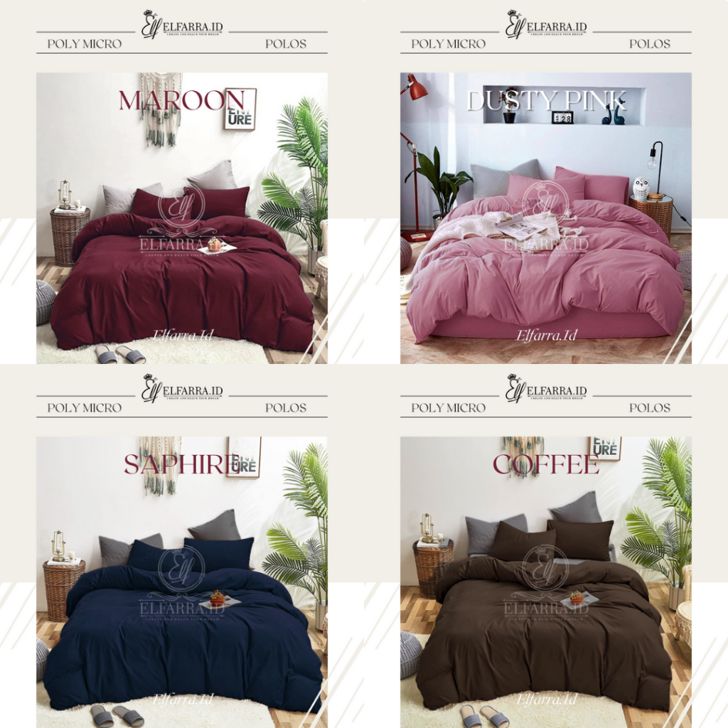 ELFARRA | Sprei Set Bedcover 120x200 | Bed Cover Set | Selimut Bed Cover | Sprei Aesthetic POLOS