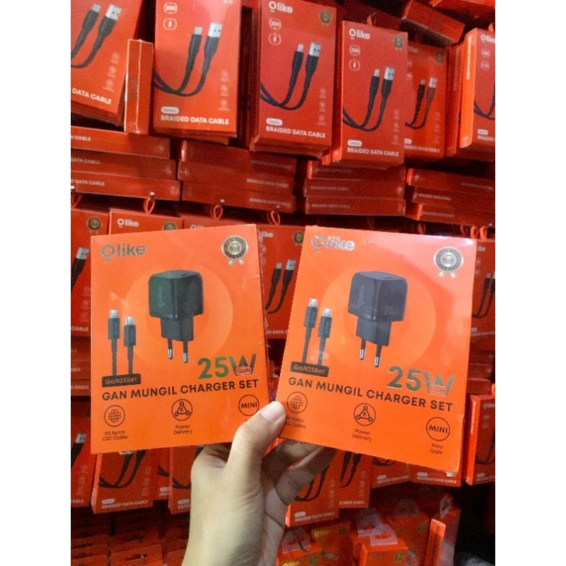 OLIKE GaN25Set GAN MUNGIL CHARGER SET With Cable C to C 25W