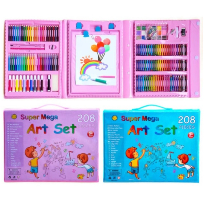 

JS WTBS Super Mega Art Set Alat Gambar Tulis Anak Crayon Pensil Warna 208 Pcs / 150 Pcs krayon