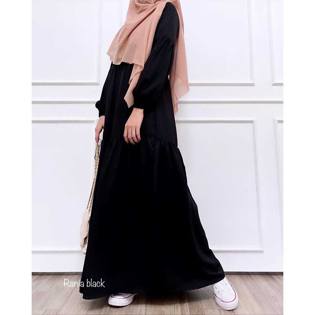 Gamis Terbaru Polos Simpel Dress Polos  Size S M L XL XXL  Abaya Tangan Karet Kerut