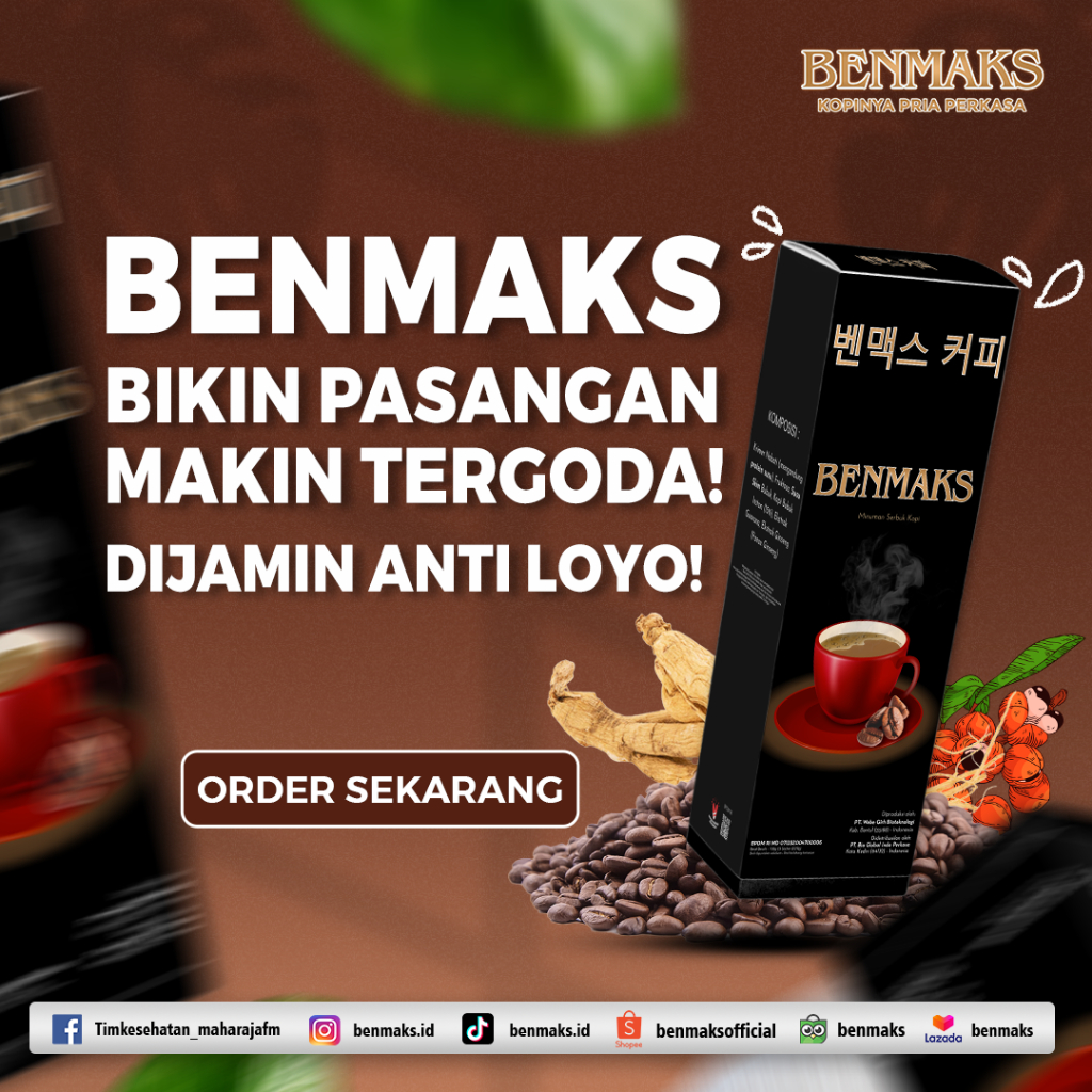 

BENMAKS Kopi Gingseng Stamina Pria Nikmat 1 BOX 5 SACHET