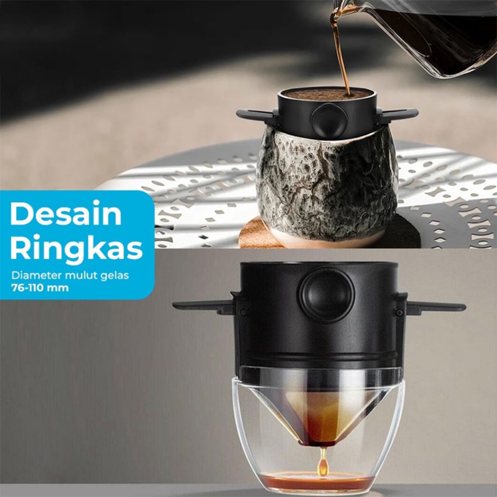 [PREMIUM] Dripper Kopi V60 Portabel Coffee Dripper Portable Filter Kopi Teh Filter Penyaring Kopi Po