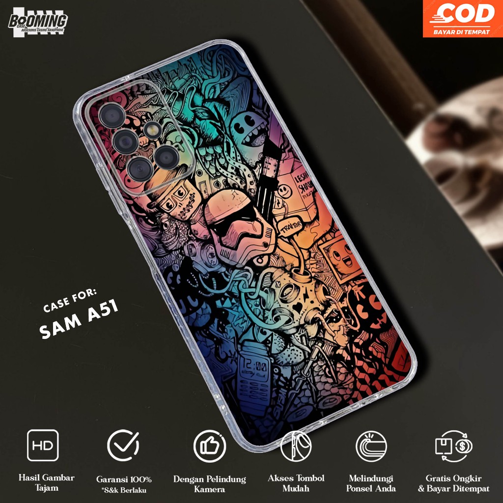 Case Samsung A51 Casing Samsung A51 Motif GRAFFITY - Clear Case - Softcase Bening Tebal - Casing Hp 