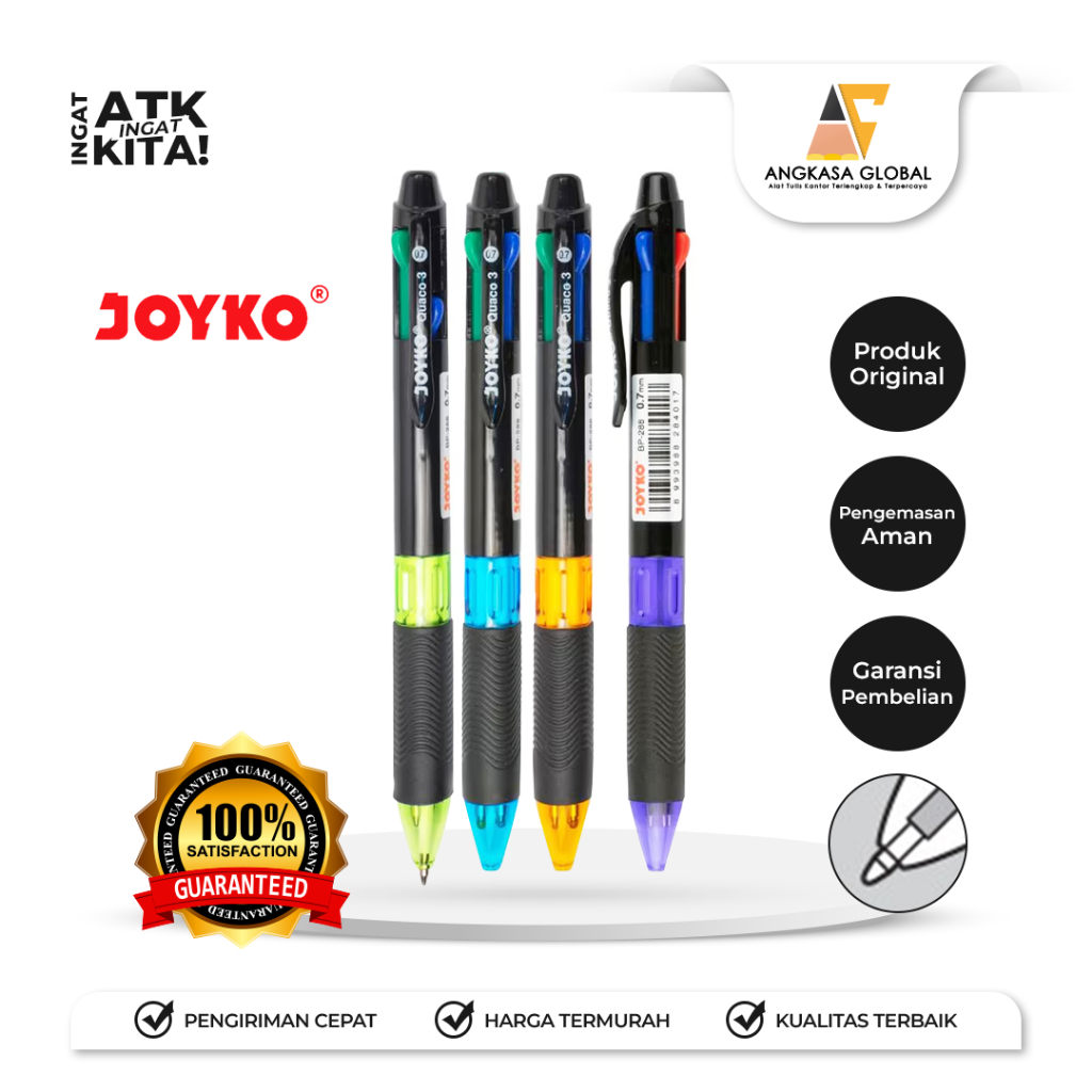 

JOYKO BALLPEN BP-288 QUACO 3 [4 WARNA] (1PC)