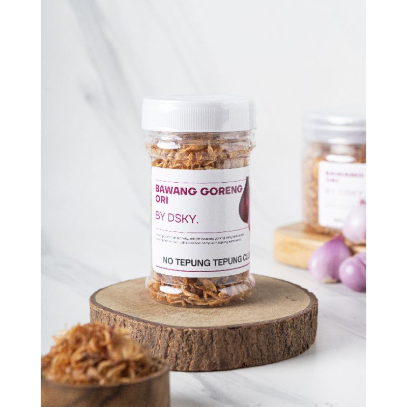 

Bawang Goreng Premium Original. Bawang Goreng Ori by DSKY. Kemasan Toples 150 ml (50 gr).