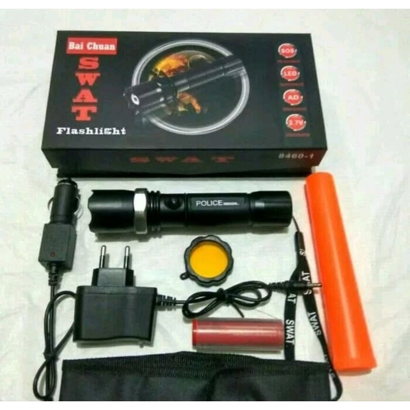 (original)Senter police swat 99000w Led charger 10000lumen