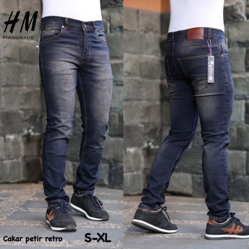 Celana Panjang Jeans Cakar Petir Retro