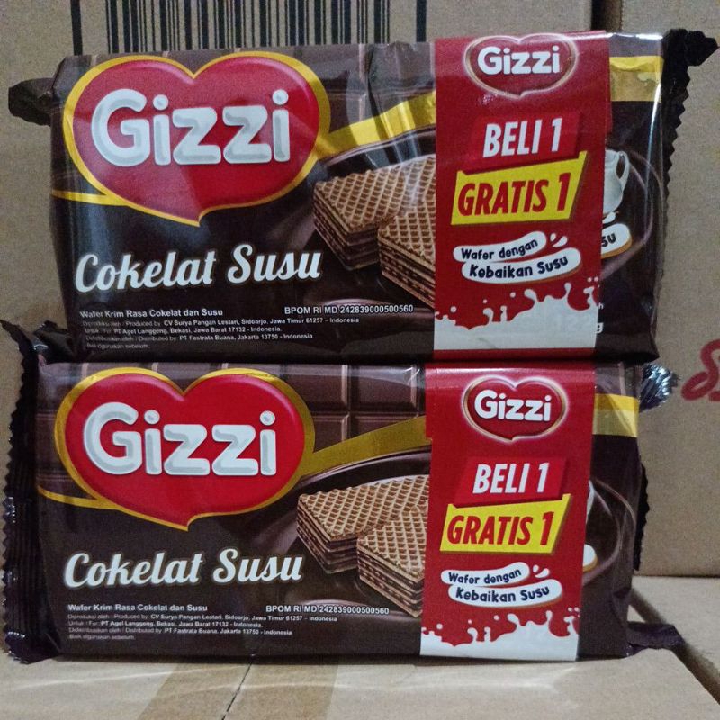 

Gizzi wafer coklat 122g isi 24 1 karton