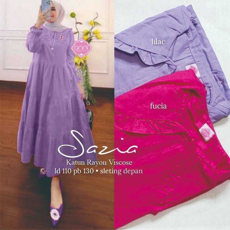 SAZIA DRESS WANITA BAHAN CRINKLE