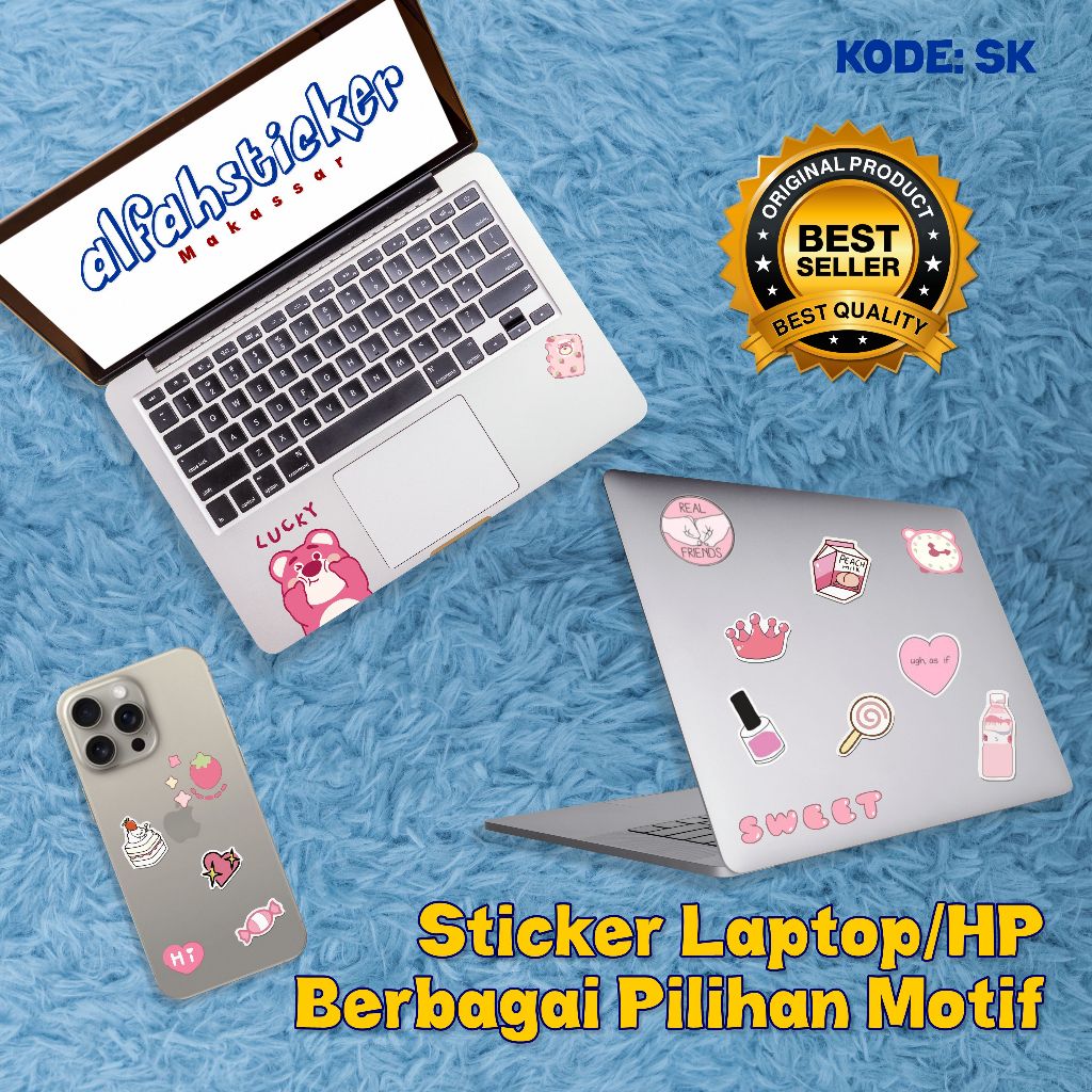 Stiker Tumbler Vinyl Anti Air Laptop Case Hp Ipad Diary Jurnal Sticker Aesthetic Girl Imut Kawaii Pi
