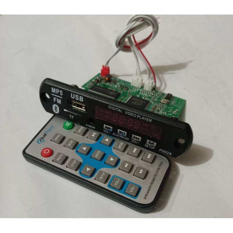 kit modul rakitan bluetooth, USB, MP5, mp4, MP3, FM radio with remote control digital player