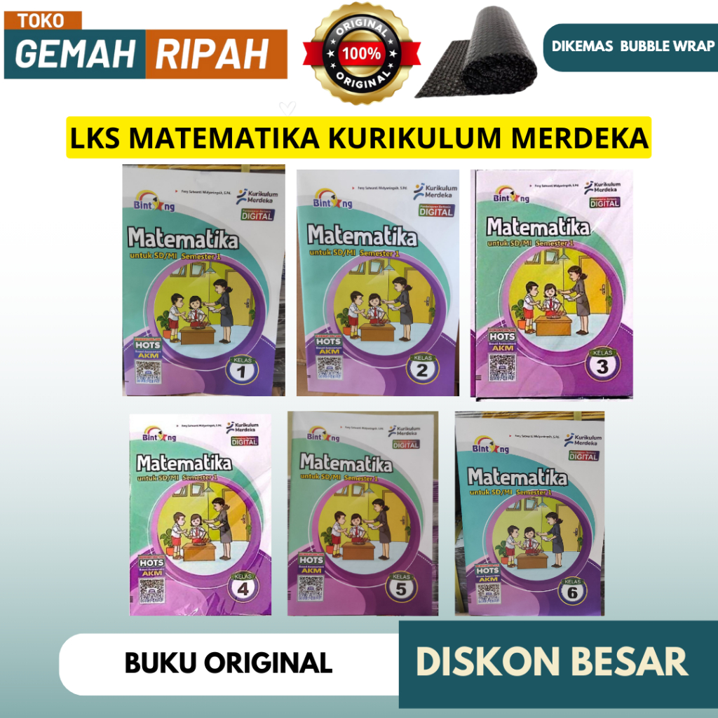 LKS MATEMATIKA KELAS 1 2 3 4 5 6 SEMESTER 1 PENERBIT BINTANG KURIKULUM MERDEKA DIGITAL LKS BINTANG