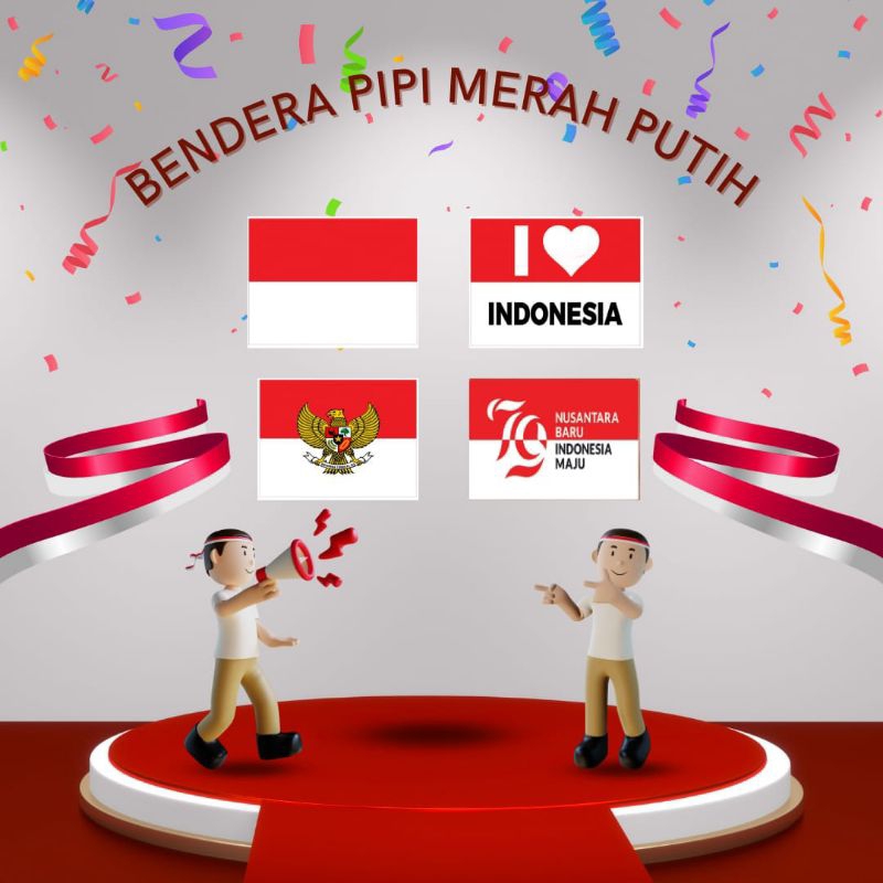 

STICKER PIPI BENDERA MERAH PUTIH ISI 100 Pcs