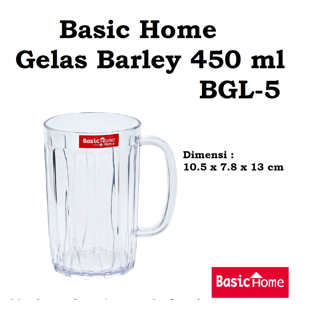 Gelas Mika Barley 450ml Basichome - Gelas Mika Es Teh - Gelas Es Gagang Bahan Mika