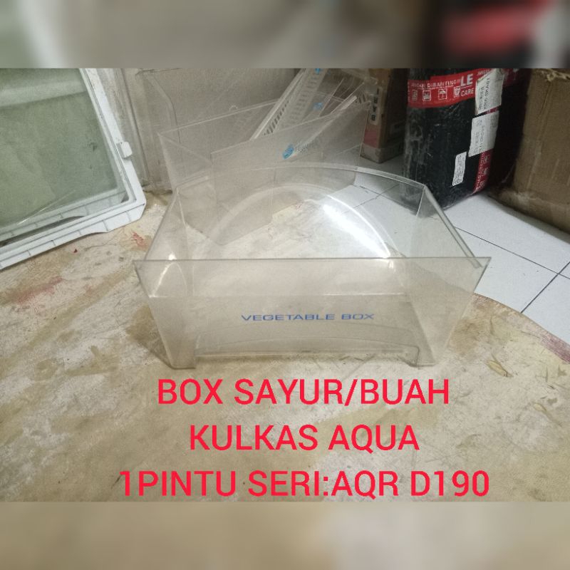 BOX TEMPAT SAYUR/BUAH KULKAS AQUA 1PINTU SERI : AQR D190 SECOND ORIGINAL