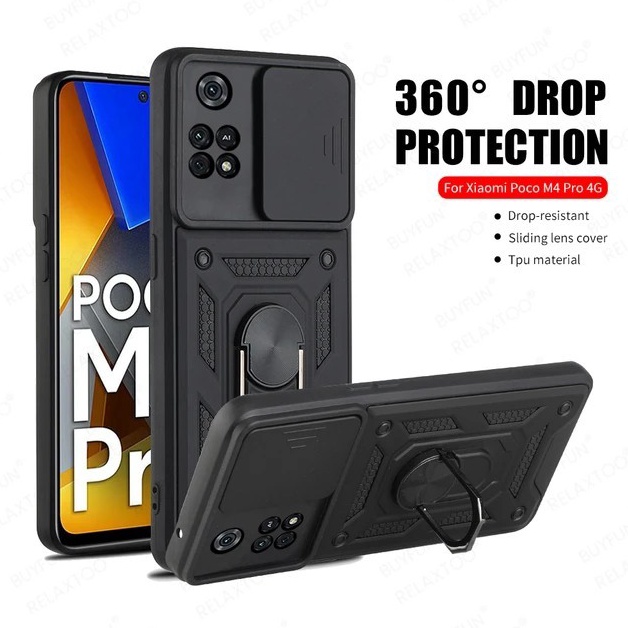 Official Shop XIAOMI POCO M4 PRO 4G IRING CASE MILITARY SLIDE CAMERA