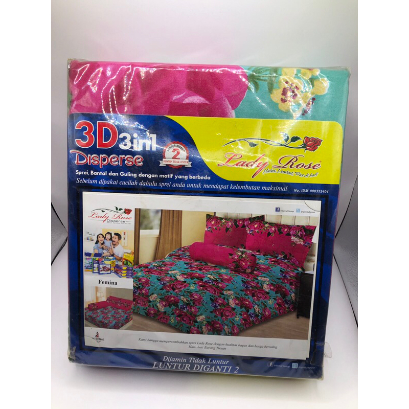 SPREI LADY ROSE UK 180x200 6 KAKI MOTIF FEMINA