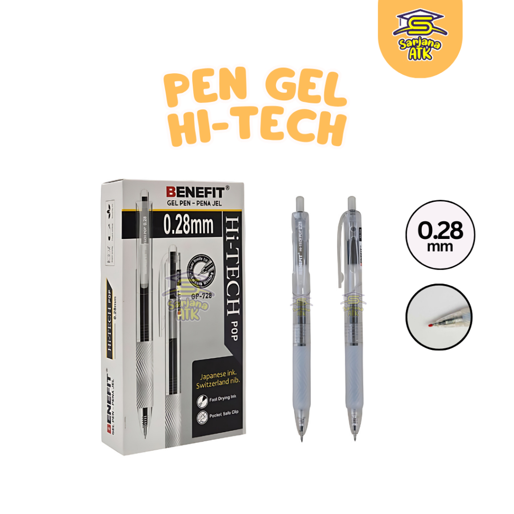 

(1 Pcs) Bulpen Gel / Ballpoint / Pulpen / Gel Pen Benefit Hi-TECH GP-728 0.28mm