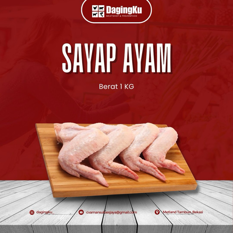 

Sayap Ayam 1Kg/Chiken Wings 1kg/-Halal Daging Segar Frozen Fresh Beku