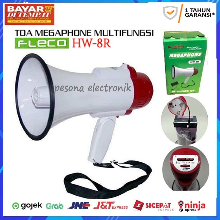 TERBARU TOA / SPEAKER TOA / MEGAPHONE FLECO HW-8R RECHARGEABLE/PENGERAS SUARA/UNTUK MEREKAM SUARA PR
