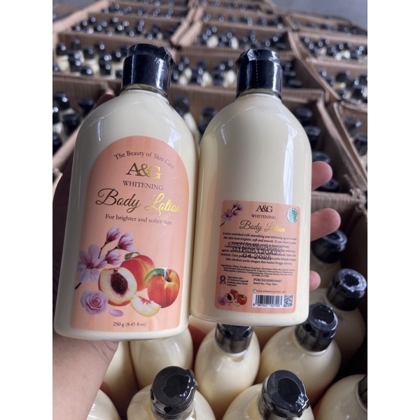 Body lotion A&G KUNING / PEACH whitening Body lotion 250 gram