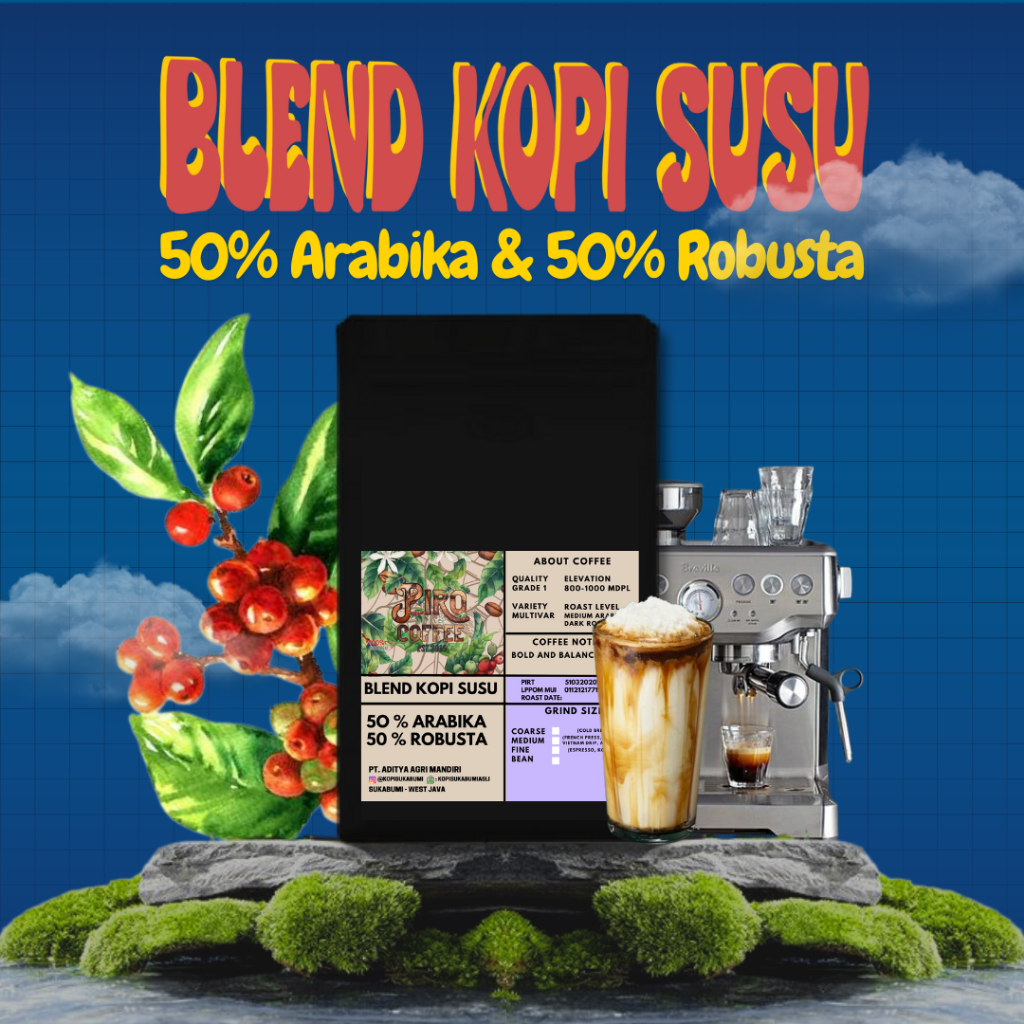 

Biji Kopi Blend 50% Arabika & 50% Robusta (500 Gr) - House Blend Kopi Susu