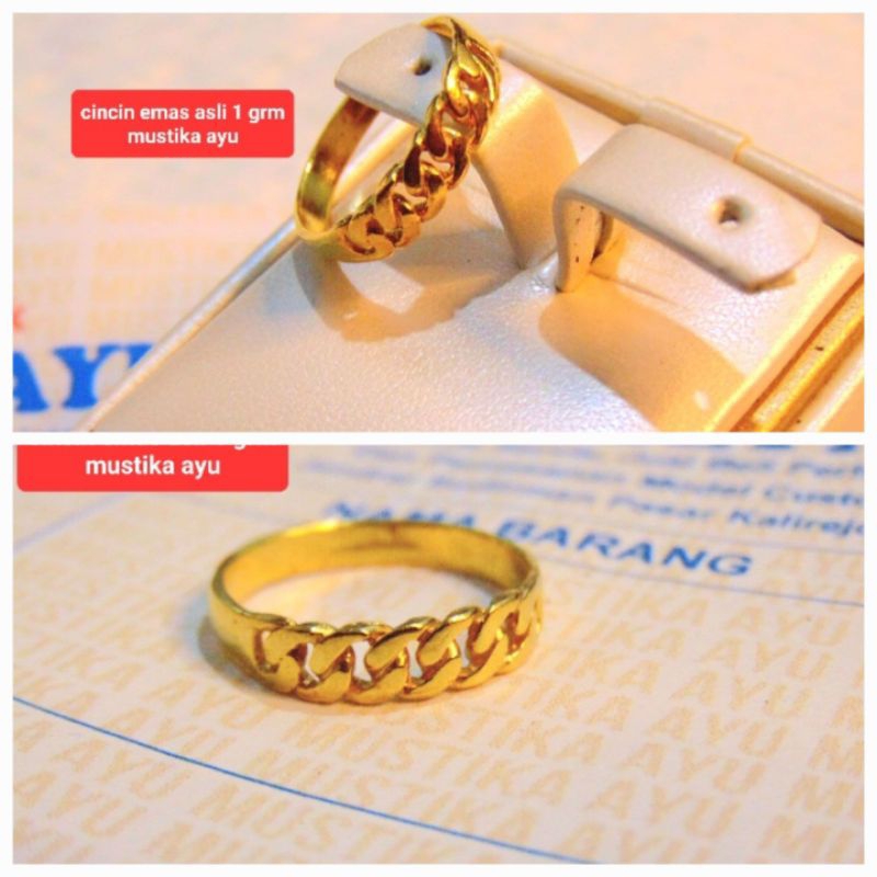 Cincin Emas Muda 1gr/ Cincin Rantai Emas Muda/ Cincin Wanita Emas muda