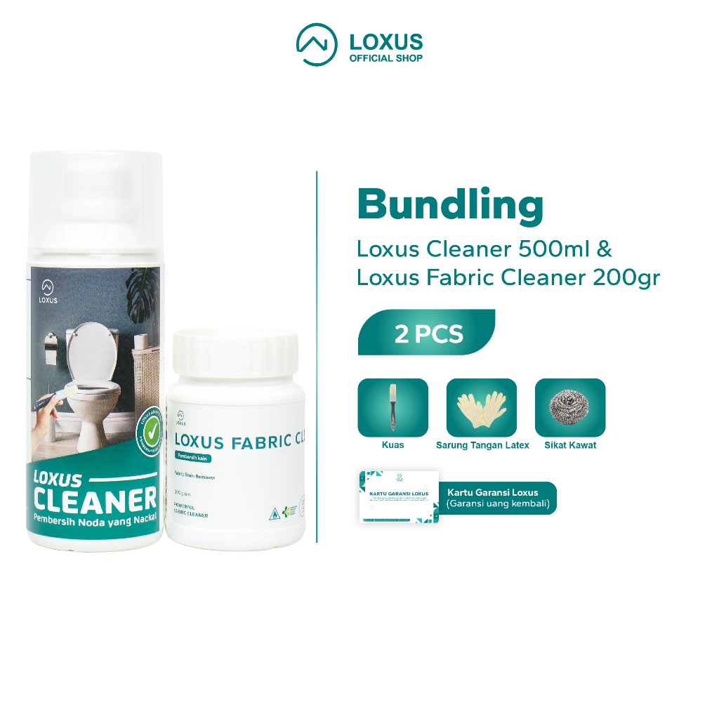 Loxus Cleaner Pembersih Kerak Toilet Kamar Mandi Stainless Shower Kran dan Loxus Fabric Cleaner Pemb