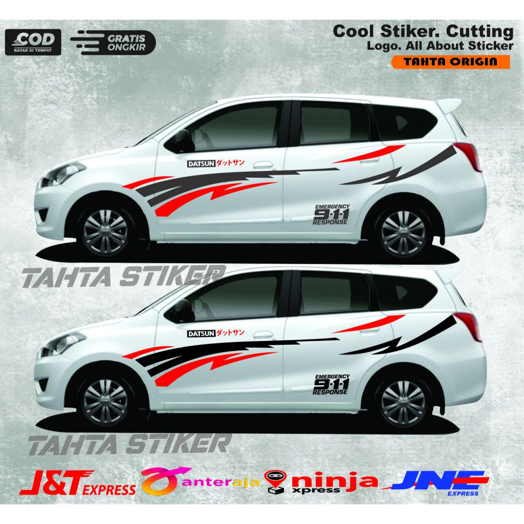 Sticker stiker mobil datsun go 3 baris cutting sticker mobil list datsun go plus panca