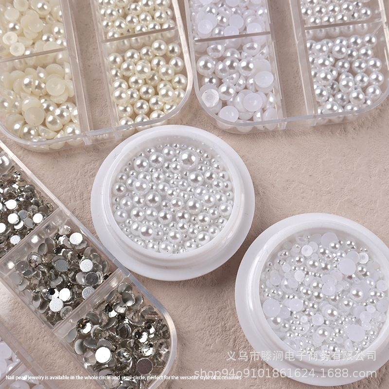

KHEISHOP K14S 12 AKSESORIS HIASAN NAIL ART KUKU PALSU MANIK MANIK Squins pearl