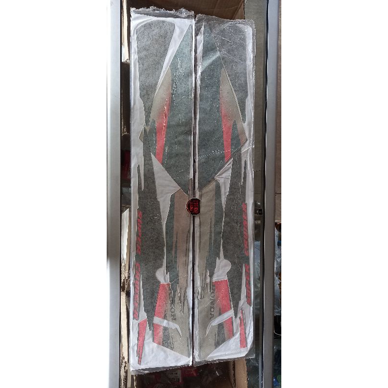 Striping sticker stiker polet lis tiger lawas tilas millenium biru tosca NOS