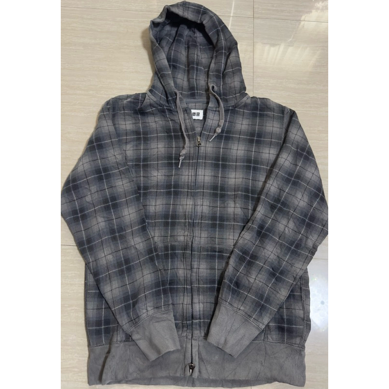 Uniqlo Hoodie Zipper Tartan