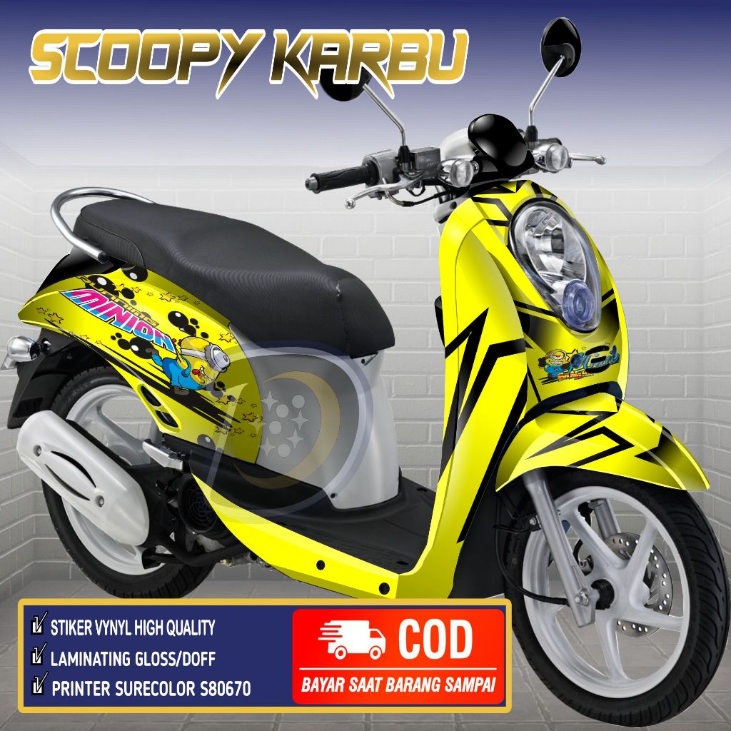 Stiker Scoopy Karbu Striping Honda Scoopy Lama Decal Scoopy Karbu Minion